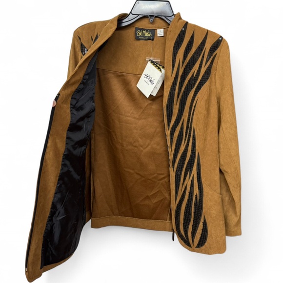 Bob Mackie Wearable Art Faux Suede Front-Zip Jacket with Sequin Detail - Picture 6 of 8